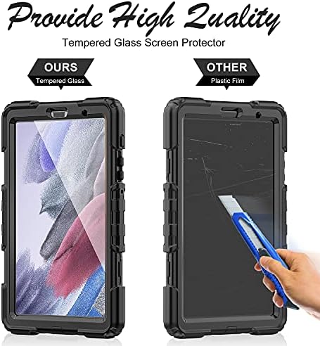 8,7-инчов калъф за таблет Samsung Galaxy Tab A7 Lite 2021 [с предпазно фолио от закалено стъкло], Здрав Удароустойчив калъф BASE MALL,