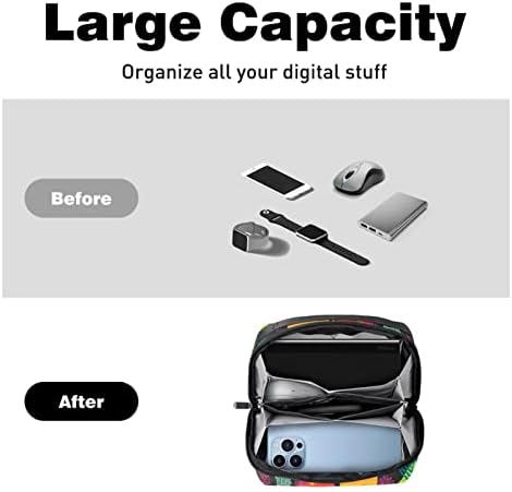Преносим Електронен Органайзер за Чанти с Геометрични Животни, Пътен Кабел, Чанта За Съхранение на Твърди Дискове, USB, SD-карта, Зарядно
