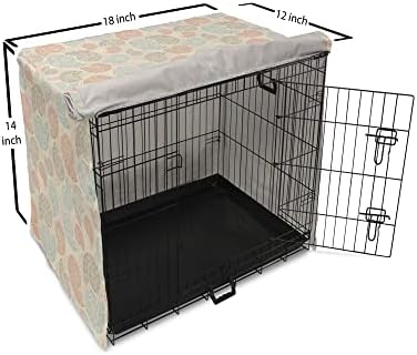Foldout Калъф за клетка за кучета камилска козина на Цвят, С Декоративен Модел във формата на раковини, Пастельная Фрактален Мозайка