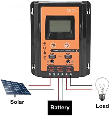 Контролер за зареждане на Слънчева батерия, 12V /24V 30A Контролер за зареждане на Слънчеви Панели Интелигентен Регулатор PWM Контрол
