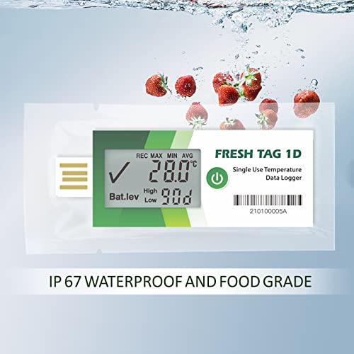 Данни дървар температура Freshliance LCD Еднократна употреба с доклад във формат PDF 120 100 дни опаковка Fresh Tag1D