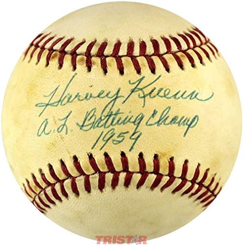 Бейзболни топки с Автограф на Харви Куэнна с Надпис AL Batting Champ PSA/ DNA Grade 6.5 - Бейзболни Топки с Автограф