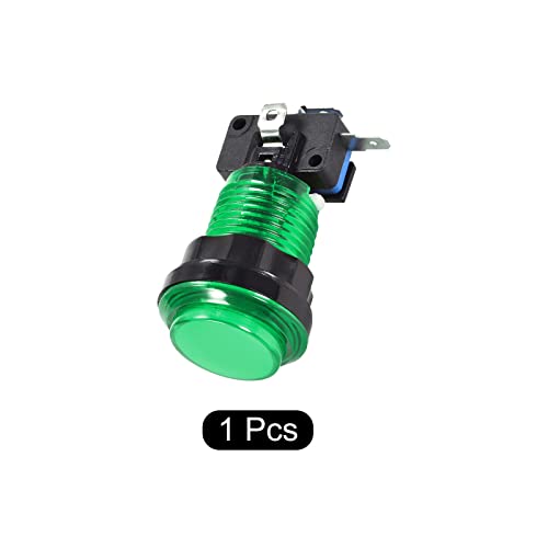 Бутоните на играта Rebower, Слот Кръгли Ключове, Зелена led светлини с Микропереключателями [за Аркадна игра] -33,5 мм /12 / 1 бр.