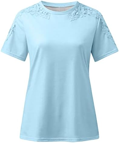Блуза, Риза за дами Лято Есен 2023 Облекло Y2K Къс Ръкав през Цялата Силует на Лодка, Завързана Памук Основен Топ HI HI
