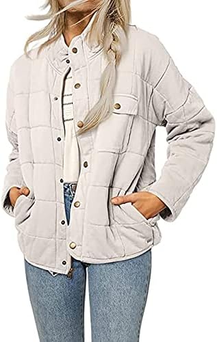 OIOLOY / Свободни Меки Спортни якета за дами Копчета Отпред, Есенна Горна дреха с Дълъг Ръкав, Памучен Ежедневни по-дълги от