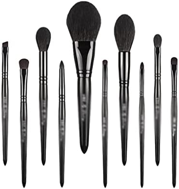 SMLJLQ Набор от козметични четки перламутровой черна серия Brush Complete За Начинаещи, 10 преносими инструменти за грим (Цвят: A, размер: