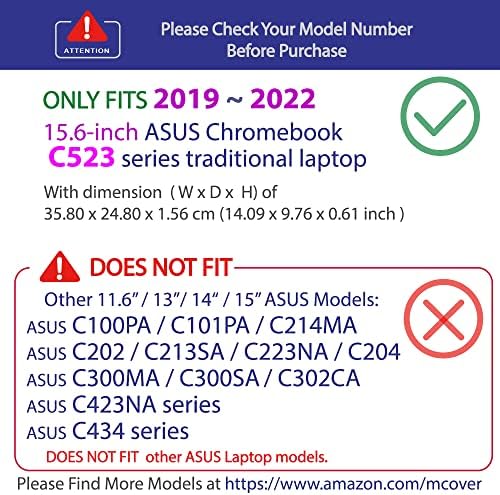 Калъф mCover е Съвместим само с традиционните преносими компютри ASUS Chromebook C523NA серия 15,6 2019 ~ 2022 г. (не е подходящ за други