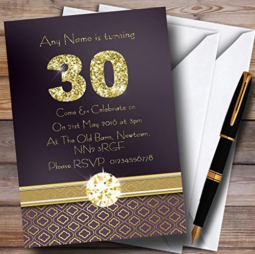Персонални Покани на парти в чест на 30-годишнината от Лилав Сатен и Злато
