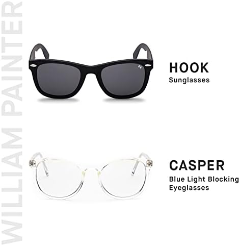 Комплект William Painter Hook и Casper, 1 Чифт слънчеви очила Black Hook с 1 чифт екранировка точки Casper Blue, защищающих очите от