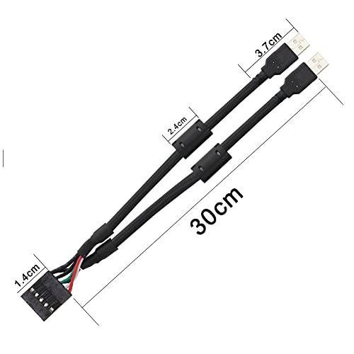PNGKNYOCN 10-пинов Конектор дънната платка за свързване на кабел-адаптер Dual USB, 2 Комплекта Dupont IDC 10-Пинов Конектор за свързване