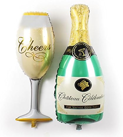 Балони водород Бутилки шампанско алуминиево фолио Fecedy и Чаши за декорация парти