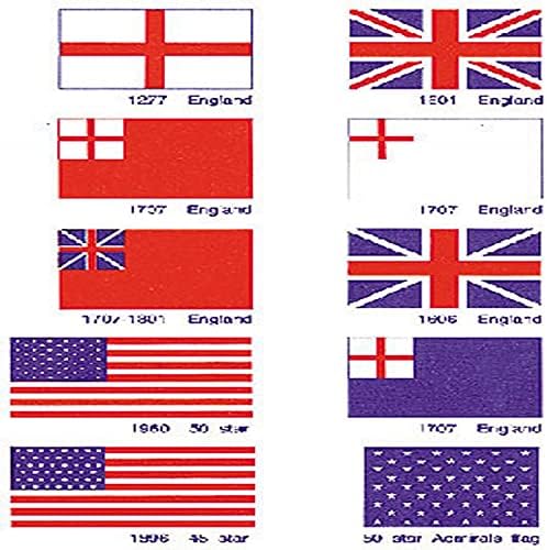 Модел на кораби със знамена на САЩ и Великобритания 3/4 x 1-1/8 Плат
