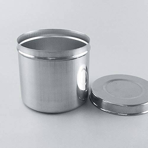 Adamas-Beta 304 Кутия от неръждаема стомана за медицински памучни топки, с Удебелени стени, Устойчив на йоду, Диаметър 100 мм /3,94 инча,