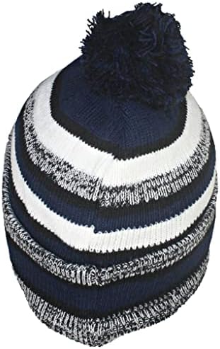 Най-добрите зимни шапки, Качествена Шарени, Пъстри Шапчица с белезници и Голям помпоном (L /XL)