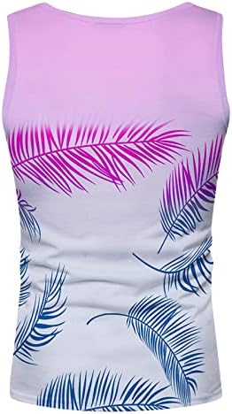 Хавайски Плажната Тениска за Мъже, Лятна Готина Риза Без Ръкави с 3D Дигитален Печат, Ежедневни Тънка Тениска За тренировки с кръгло