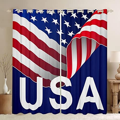 Erosebridal Наградата на Пердета с американския флаг 52 Wx96 L, Съединените Щати, Завеси за деца, Момчета и възрастни, Федерация на САЩ,