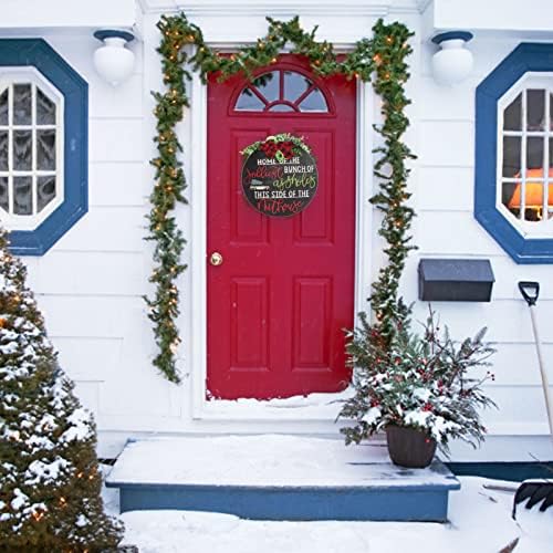 Коледна Украса, декорация за Коледните Празници в Националния Пасквиле, Дървен Венец, 12-инчов Коледна посрещат с Табела за входна врата,