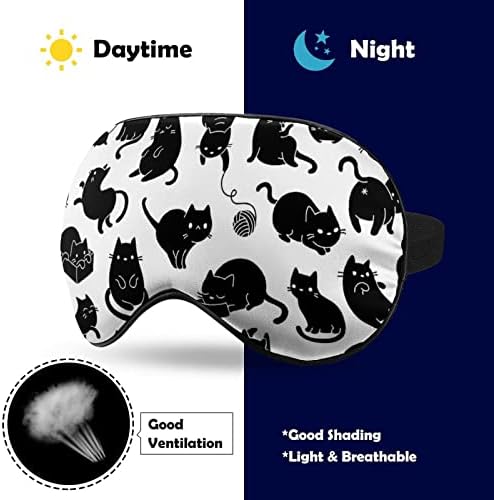 LynaRei Скъпа Котешка Маска за сън с изображение на животно от Карикатура Котка, Превръзка за очи за сън, Еластична Затемняющая Маска