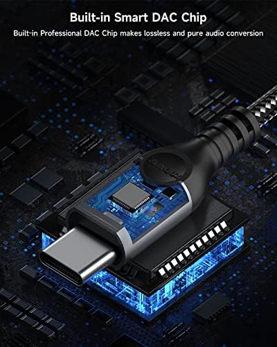 Адаптер ZOOAUX USB Type C за да се свържете 3.5 мм слушалки, USB кабел C за да се свържете аудио изход Aux, Съвместима с Pixel 4 3 2