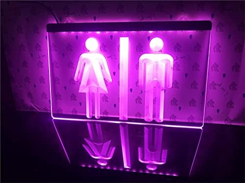 DVTEL Обичай Тоалетна Унисекс LED Неонова реклама, USB Мъжки и Женски Тоалетни, WC Неонови осветителни Тела за Украса на стени в Нощни