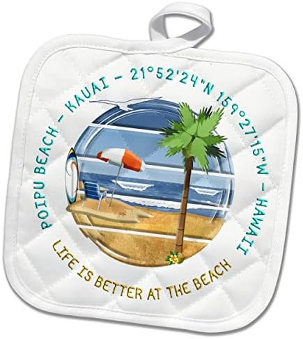 3. Американски плажове - Плажа на Poipu, Кауай, Хавай Подарък за сърфиране в Пътуване - кухненски ръкавици (phl-375446-1)