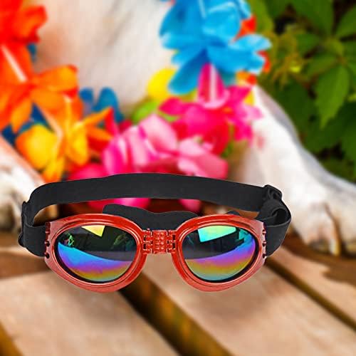 Слънчеви очила за кучета GILIGEGE, Слънчеви очила за домашни любимци, Регулируем Сгъване на Дрехи за очите, Защита от uv лъчи, вятър