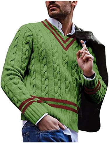 Мъжки Мек Пуловер, Пролетно-Есенен Пуловер с дълъг ръкав, Райе Бизнес Пуловер, Топъл Пуловер