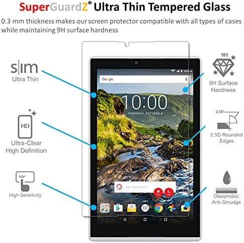 [Комплект от 2 теми] за Verizon Ellipsis 8 HD ( г. съобщение) - Защитно фолио, изработени от закалено стъкло SuperGuardZ [Доживотна