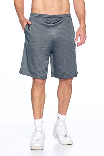 PROGO USA Мъжки Спортни Влагоотводящие Дълги Мрежести Къси Панталони с Два Странични джоба