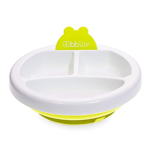 bblüv - Platö - Согревающая чиния за хранене - 3 отделения с вендузата за деца (розова / аквамариновая) - Не съдържа бисфенол А и фталатов