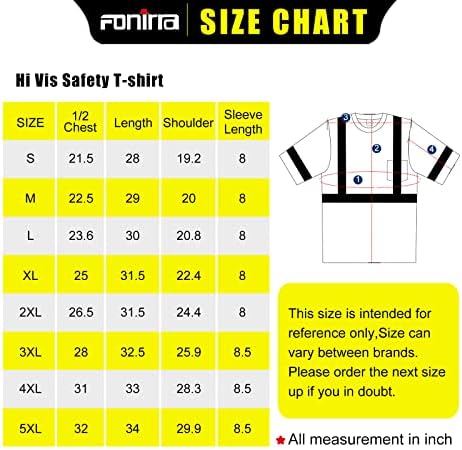 Защитна Тениска FONIRRA Hi Vis за Мъже ANSI Class 2, Светоотражающая Работна Риза с Висока Видимост, с Къс ръкав, Черно спускане (Зелена,