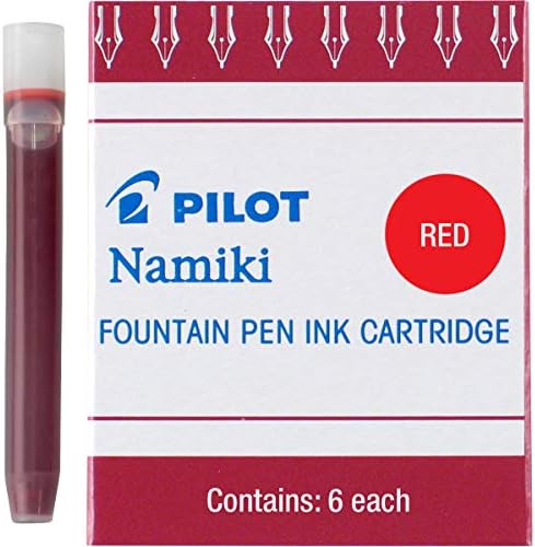 Касети с мастило за автоматична писалка PILOT Namiki IC50, Червени, 6 броя в опаковка (69002)