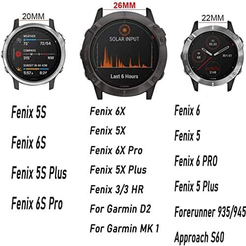 SOUMIX 22 мм 26 мм и каишка за смарт часовници на Garmin Fenix 6 6X Pro 5X5 Plus Быстросъемный каишка за Garmin D2/D2 Delta PX Силиконов