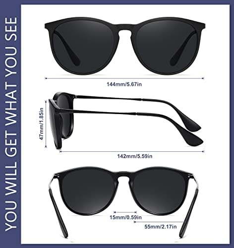 WOWSUN Поляризирани Слънчеви Очила за Жени с Винтажными Ретро Кръгли Огледални Лещи