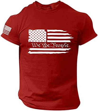 Тениски с Флага на сащ за Мъже, Къс Ръкав, 4 юли, Външен Вид, Изтъркан Флаг на САЩ, Патриотични Забавни Графики Тениски