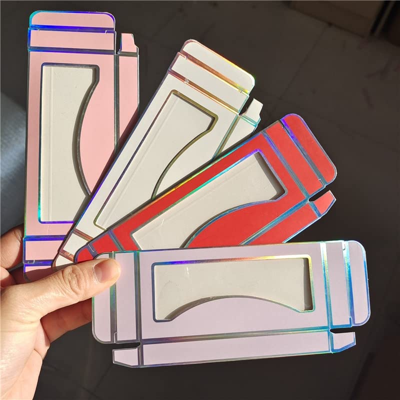 Розово Лилава, Бяла, Черна Червена Цветна кутия за опаковане на миглите Цветна Хартия калъф за опаковане на миглите (Цвят: Color N, Размер: