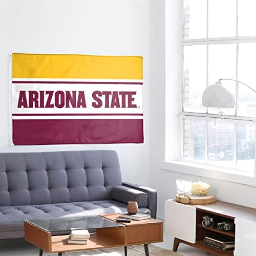 NCAA Arizona State Sun Дяволи Унисекс Двустранен отбор Лого 3 x 5' Хоризонтален Флаг, Странично оттичане, фланец 3 x 5', Един Размер