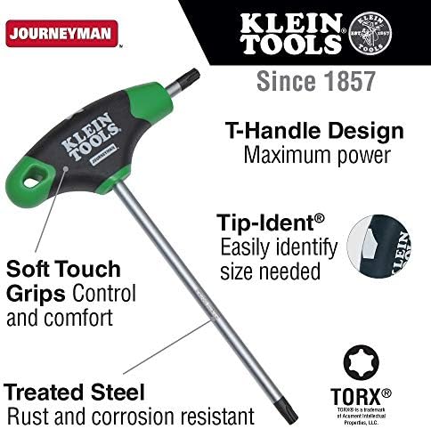 Шестограмен ключ Klein Tools JTH6T15 TORX T15, Т-образна дръжка Journeyman, 6 инча