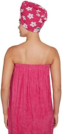 Комбиниран комплект памучни кърпи / хавлии Turbie Twist за коса и банной обвивка (розови цветове)