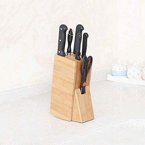Бамбук Поставка За Ножове, Многофункционални Дупки Поставка За Ножове Рафтове За Съхранение На Инструменти На Притежателя Кухненски Нож