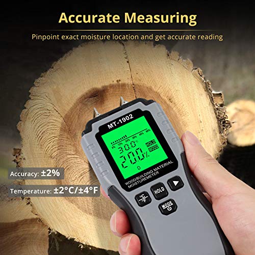 Измерване на Влажност на дървесина CAMWAY, Ръчно LCD Цифров Влага Строителна дървесина, Детектор за Влажност, Тестер Влажност на Дървесина