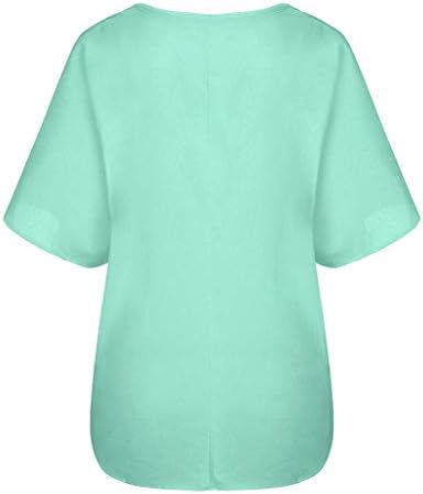 Женска тениска голям размер, однотонная тениска с кръгло деколте и къси ръкави, без ежедневна лятна блуза, блузи