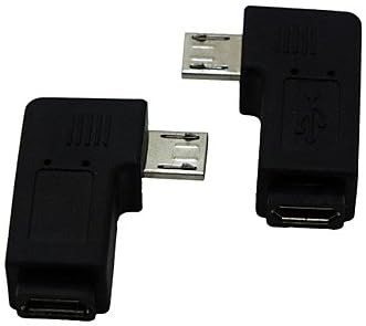 1 Комплект с десния/Левия ъгъл на наклон 90 градуса Micro USB Щепсел към Micro USB-Штекерному Адаптер-удлинителю Conventer Cord Кабел