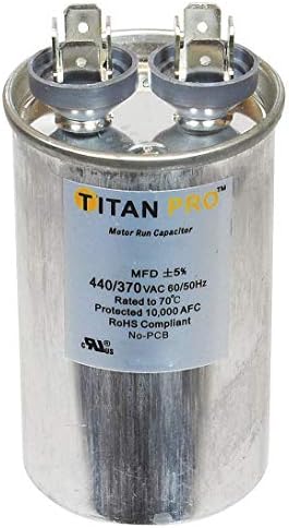 Кондензатор за стартиране на двигателя Титан Pro Кръгло напречно сечение, с Номинална мощност 15 Микрофарад, напрежение 370-440 ac -