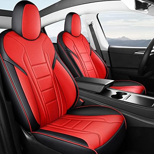 Калъфи за автомобилни седалки FREESOO за Tesla Model Y От Водоустойчива кожа Напа, Пълен Комплект Защитни покривала за автомобилни Седалки,