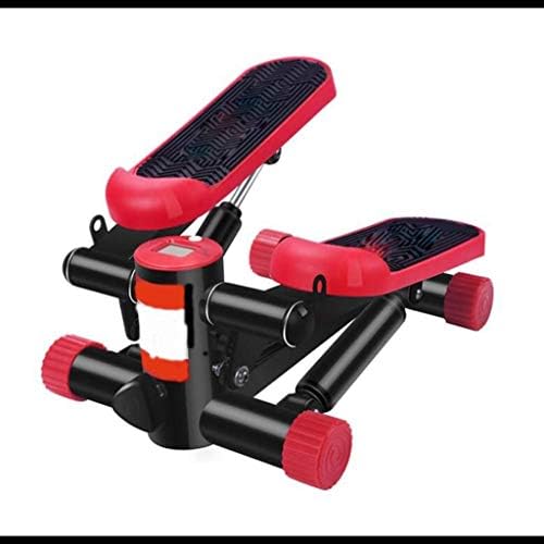 TWDYC Mini Stepper Мини-Тренажор за Фитнес Step Trainer с Эспандерами, Здрава Сигурна Бягаща пътека и Удобни ножными педали (Цвят: червен)