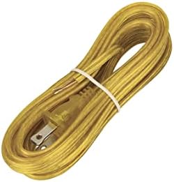 Aspen Creative, Златен, 21201A, Комплект кабел за лампа с дължина 15 Метра, с Формованным поляризирана приставка адаптер, 1 Опаковка