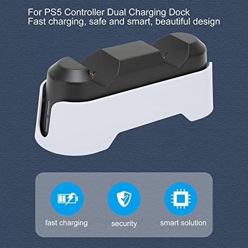 KOSDFOGE за контролер PS5 зарядно устройство Контролер Двойно зарядно устройство ще захранване на зарядно устройство за PS5 с led индикатор