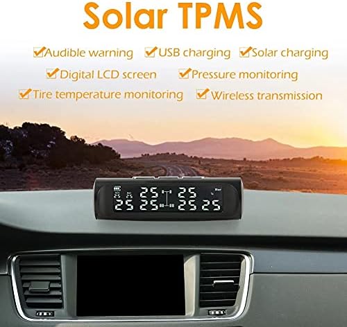 XJJZS Слънчева Автомобилна Аларма ГУМИТЕ За Контрол на Налягането в Гумите с 6 Външни Сензори LCD Дисплей Автоматично Монитор за Налягането в Гумите