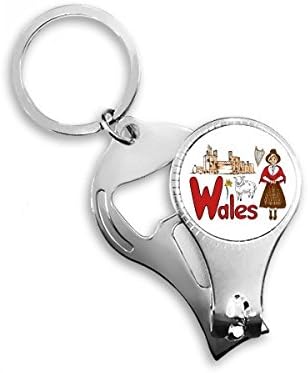 Национален Символ на Уелс Ориентир Модел Ножица за Нокти Халка Ключодържател Отварачка за Бутилки Машина За Рязане